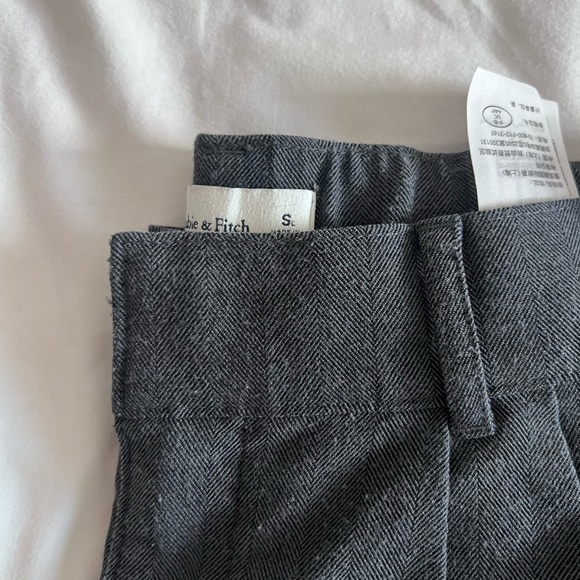 Abercrombie and Fitch wide leg pant linen blend navy gray - Picture 4 of 5
